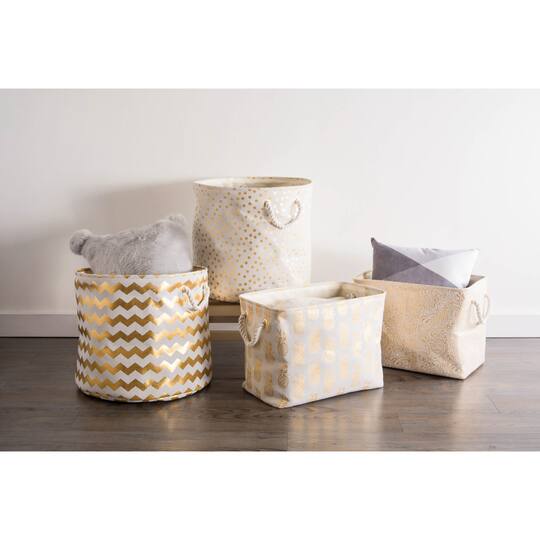 DII® 15" Round Dots Fabric Bin